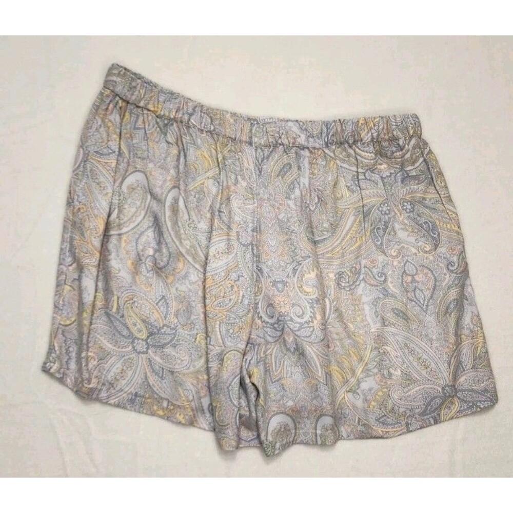 Soma Paisley Print Cami & Shorts Set in Light Gray, Blue & Gold - Picture 9 of 10